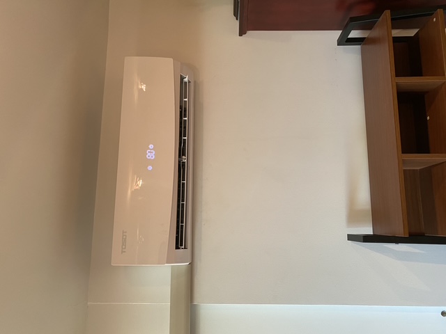 Indoor ductless mini-split wall unit installation